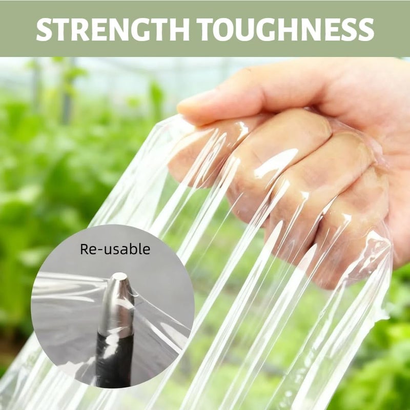 Laoha Reusable Window Insulator Kit, 47x63 Inch 180μm Clear Plastic Film, Easy to Open for Ventilation, Adjustable Winterizing Seal for Windows - Image 5